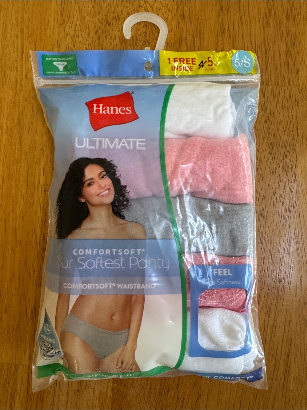 NWT Hanes Ultimate Comfortsoft Cool Wicking Bikini Panty Underwear Sz 5 S Small